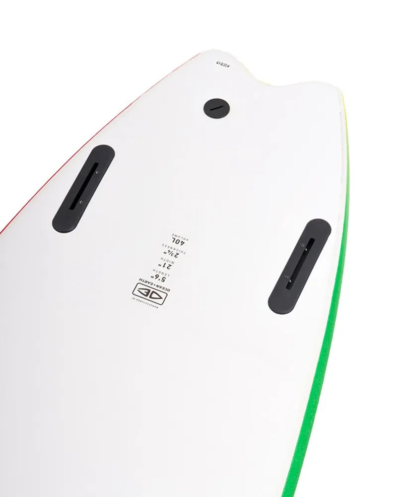 Ocean and Earth MR Spray Ezi-Rider Twin Fin Surfboard 7ft 60L Rasta-2